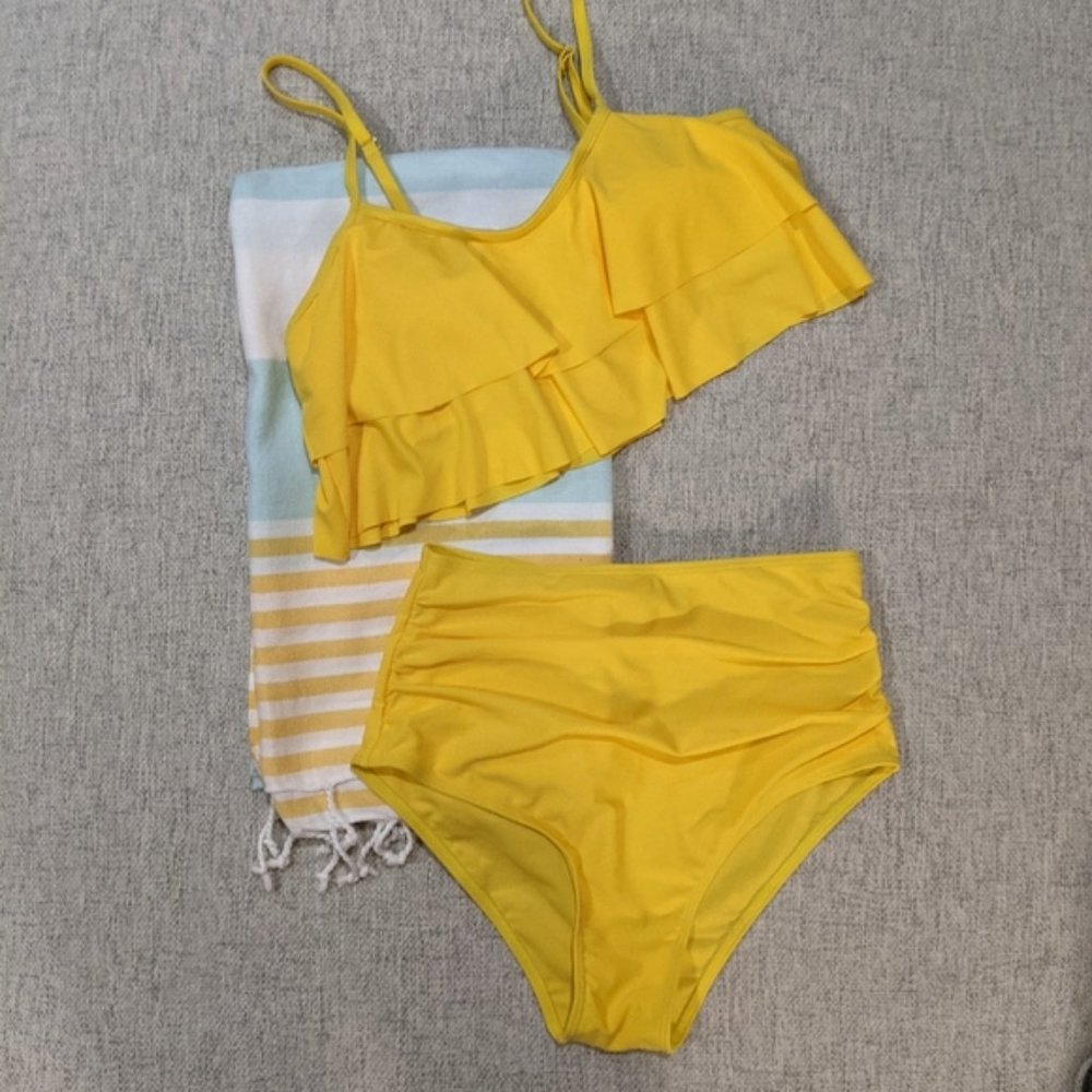 TEMPT ME: High Wasted Yellow Bikini Set (S)